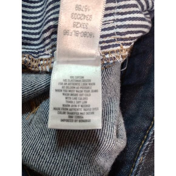 Bonobos Jeans Mens 33x28 Dark Wash Straight Leg Denim Pants Classic Fit - Picture 6 of 8